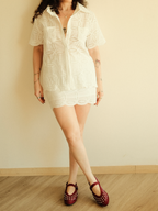 Vanesa Set Camisa y Falda Troquelado