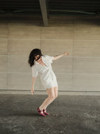 Vanesa Set Camisa y Falda Troquelado