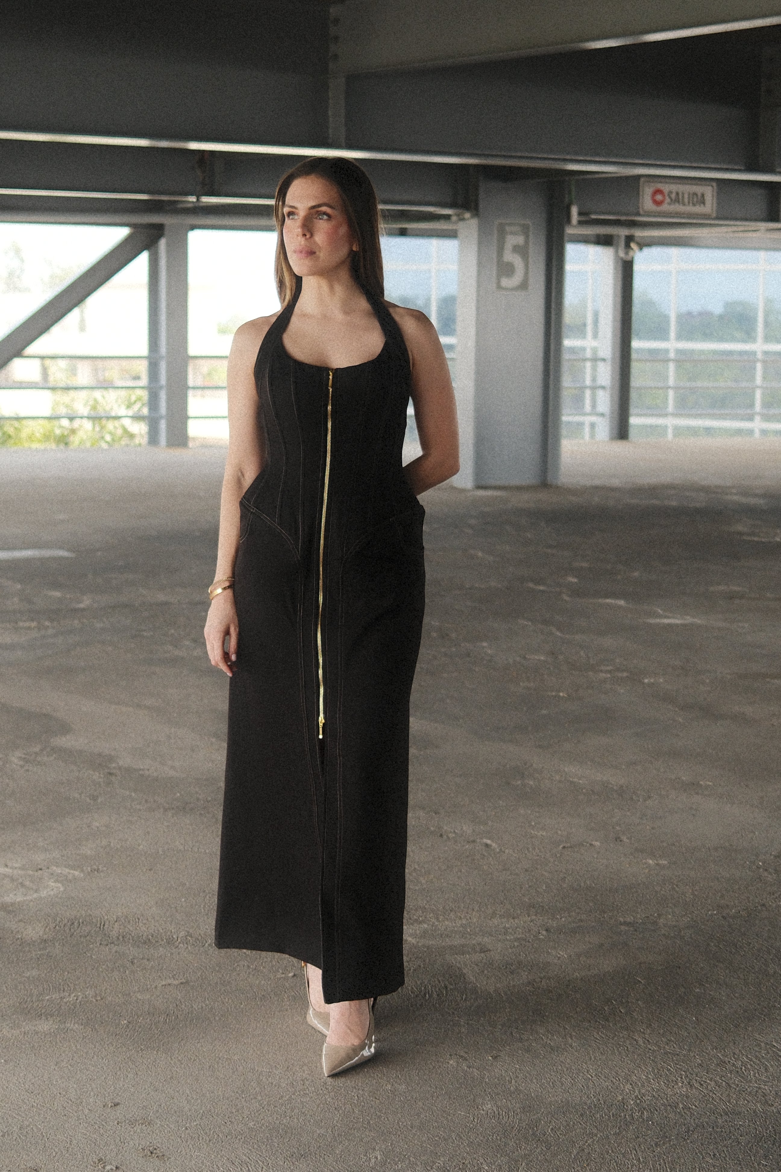 Adrienne Vestido Denim Oscuro Tirantes