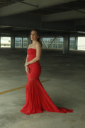 Josiane Vestido Rojo Off-Shoulder