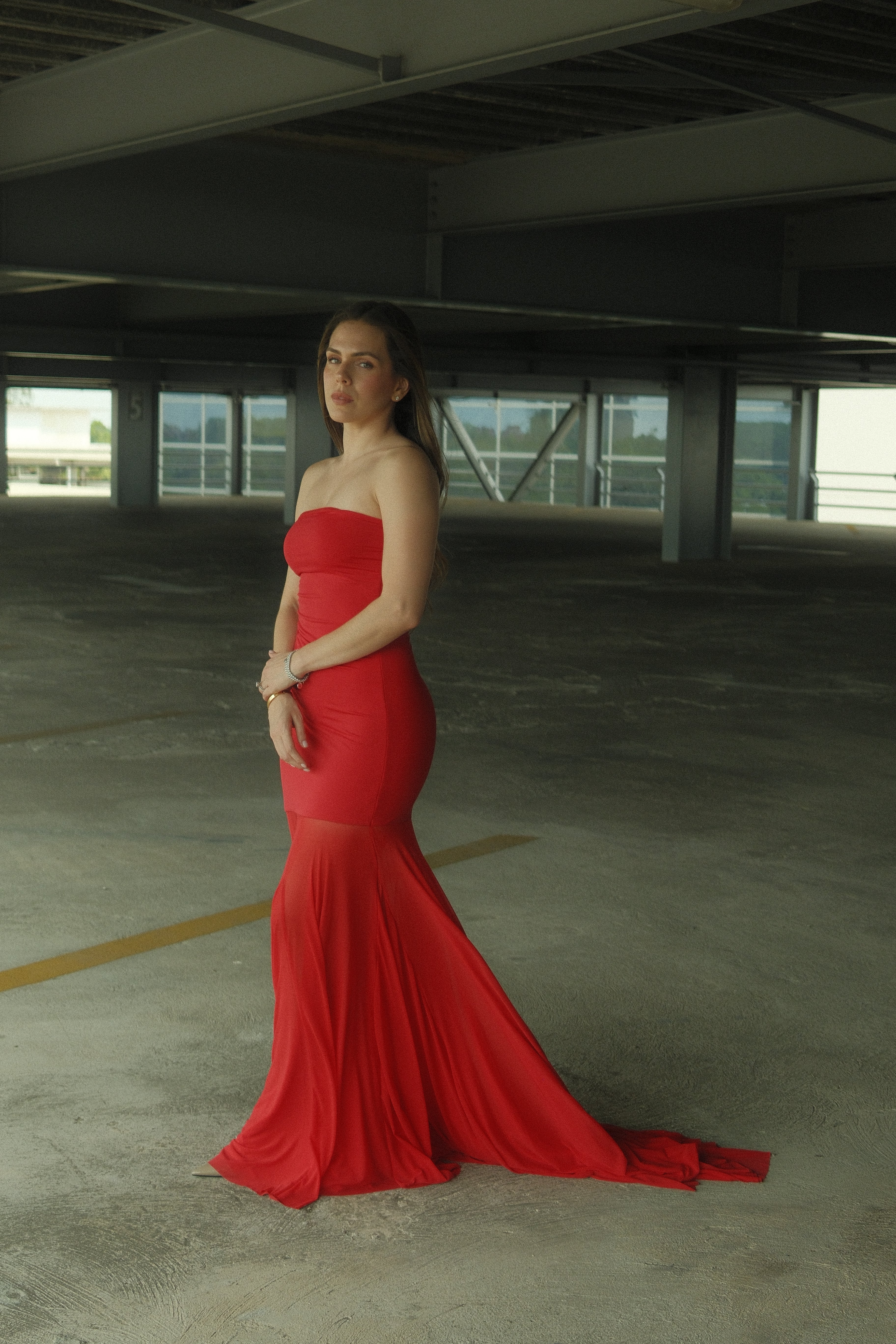 Josiane Vestido Rojo Off-Shoulder