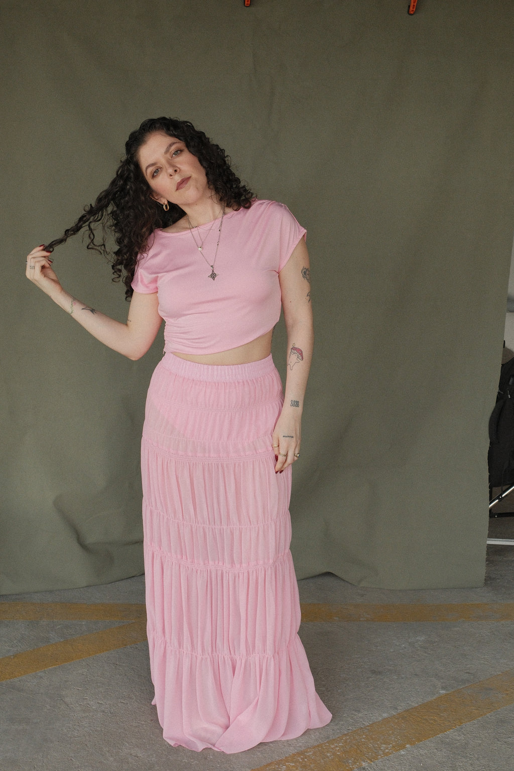 Venus Set Top y Falda Rosa