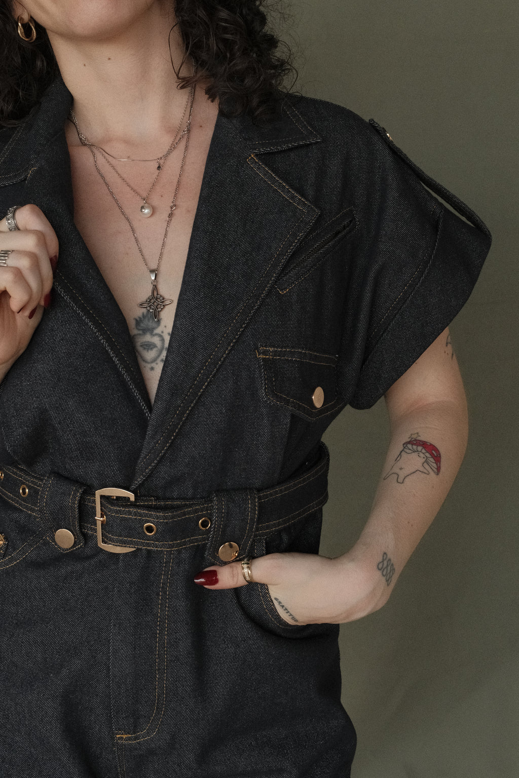 Chloe denim playsuit