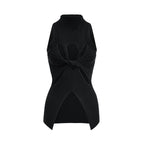 Émilie-twist-detail-high-neck-top