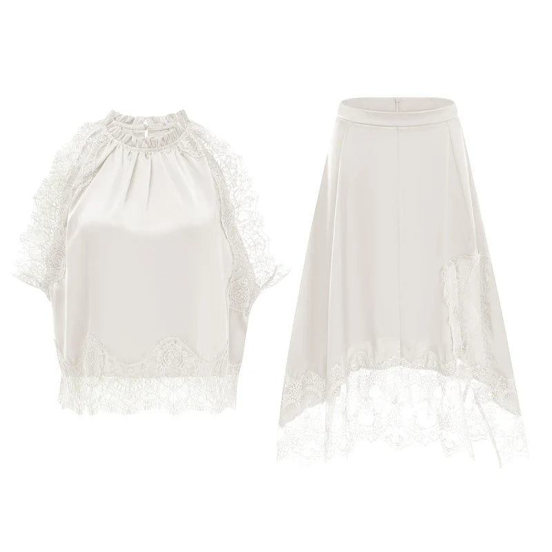 Florence Conjunto Top y Falda con Encaje