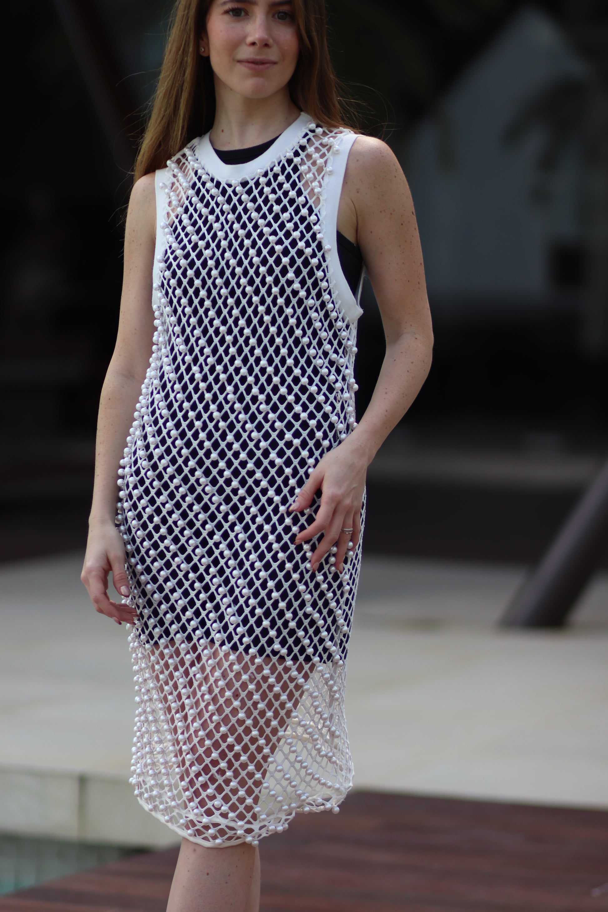 VESTIDO BLANCO MESH