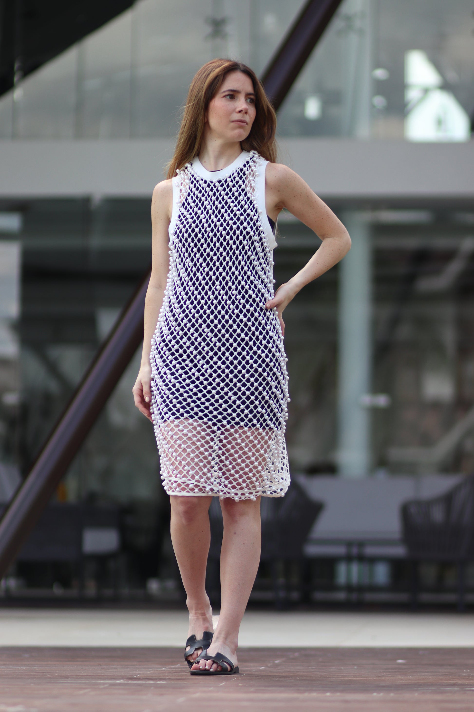 VESTIDO BLANCO MESH