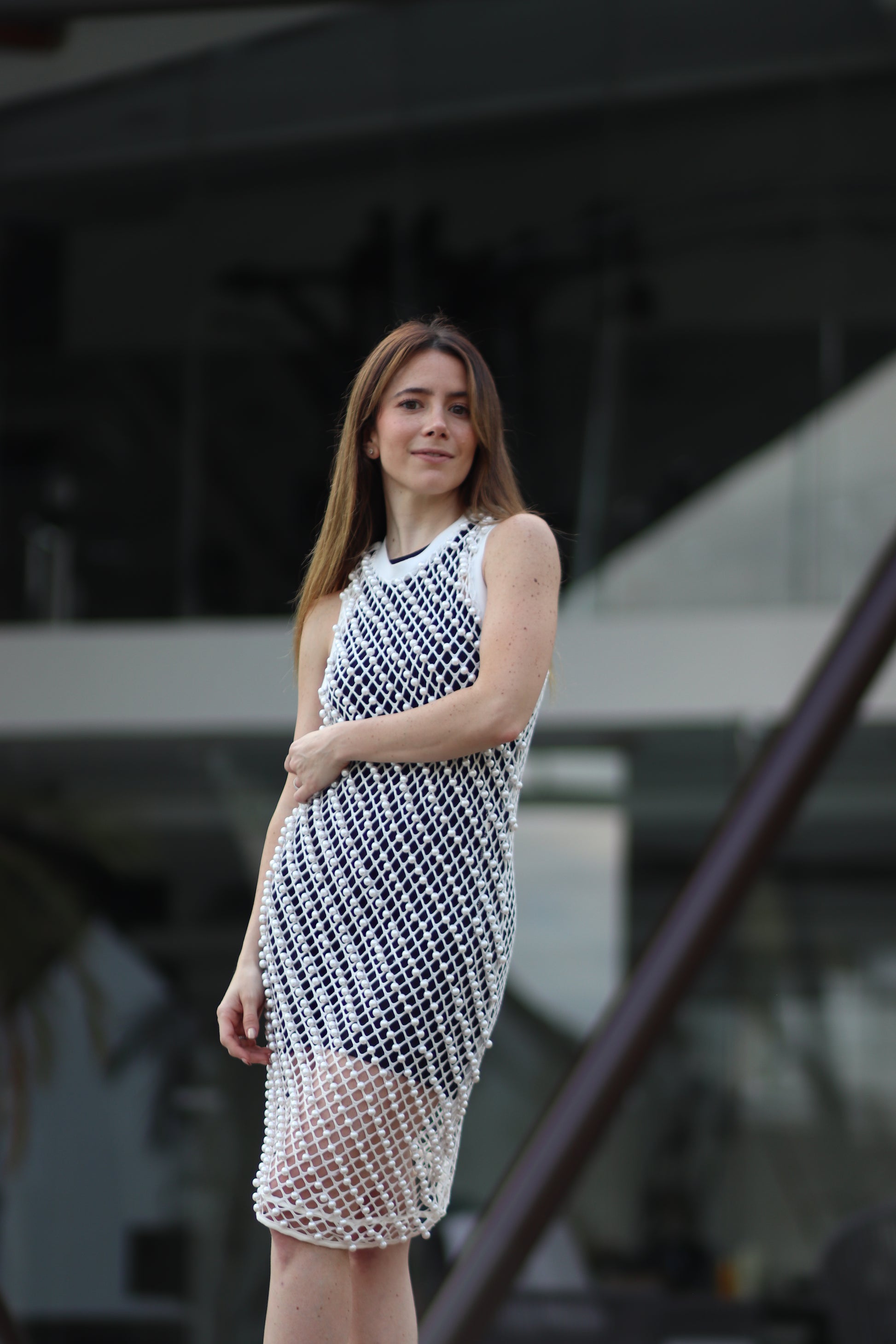 VESTIDO BLANCO MESH