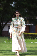 VESTIDO LARGO BOTÓN DE FLOR