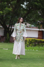 VESTIDO LARGO BOTÓN DE FLOR