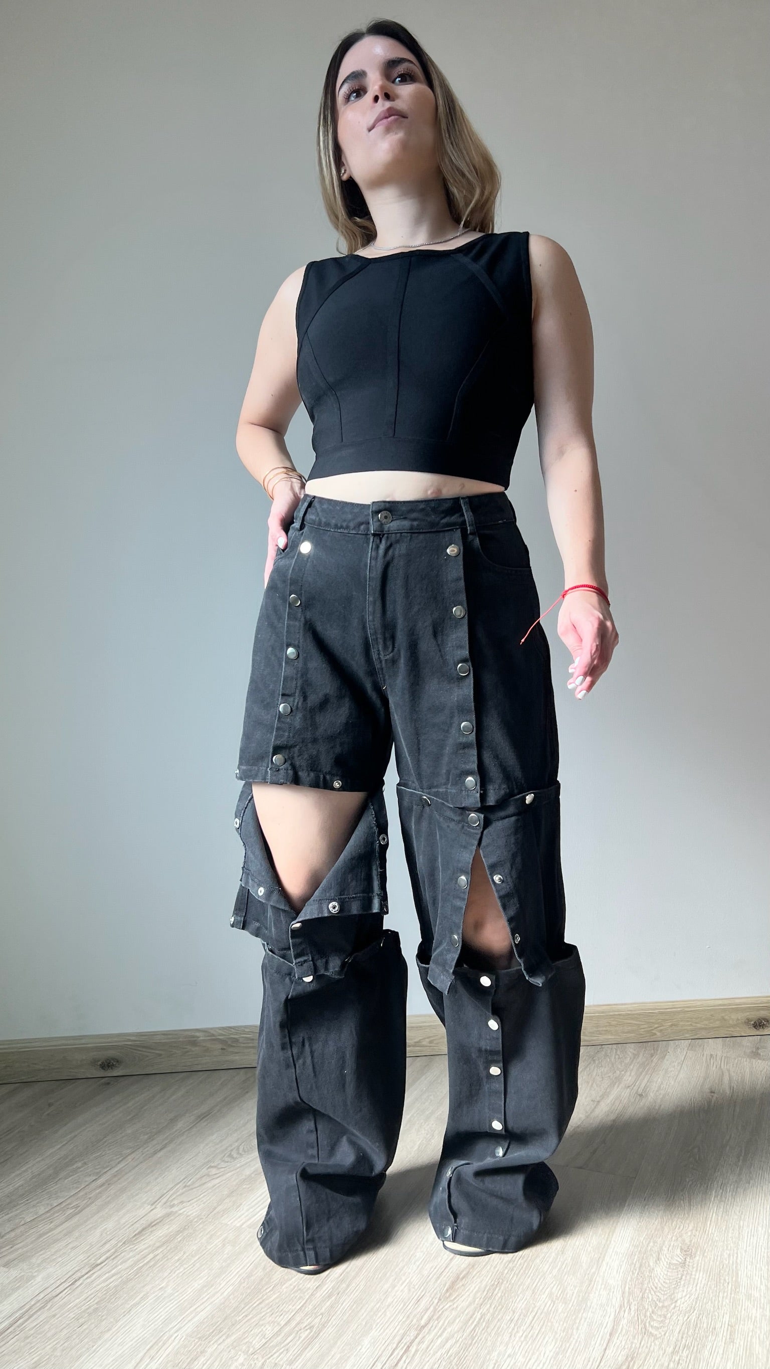 Janelle buttoned straight-leg jeans