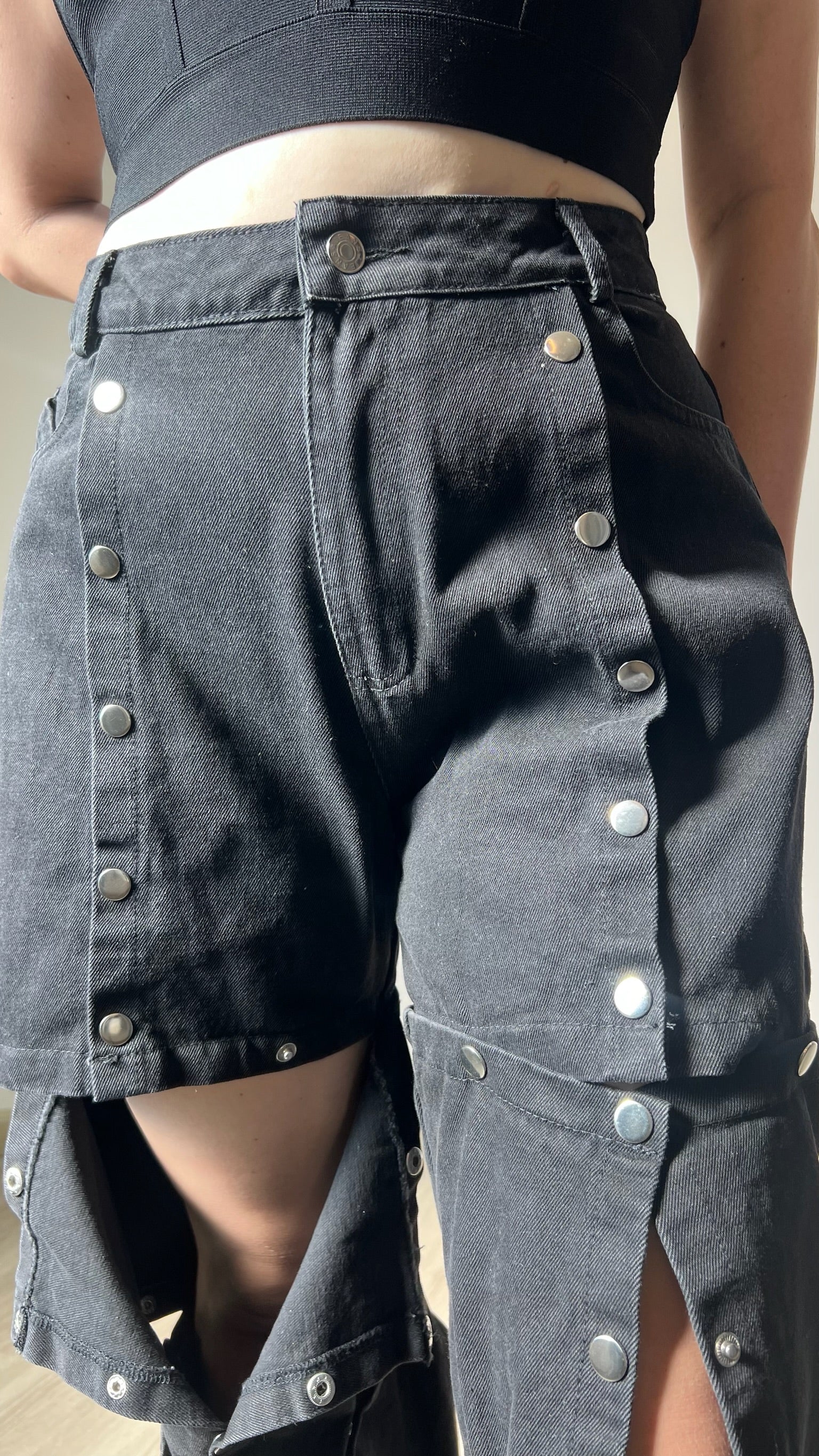 Janelle buttoned straight-leg jeans