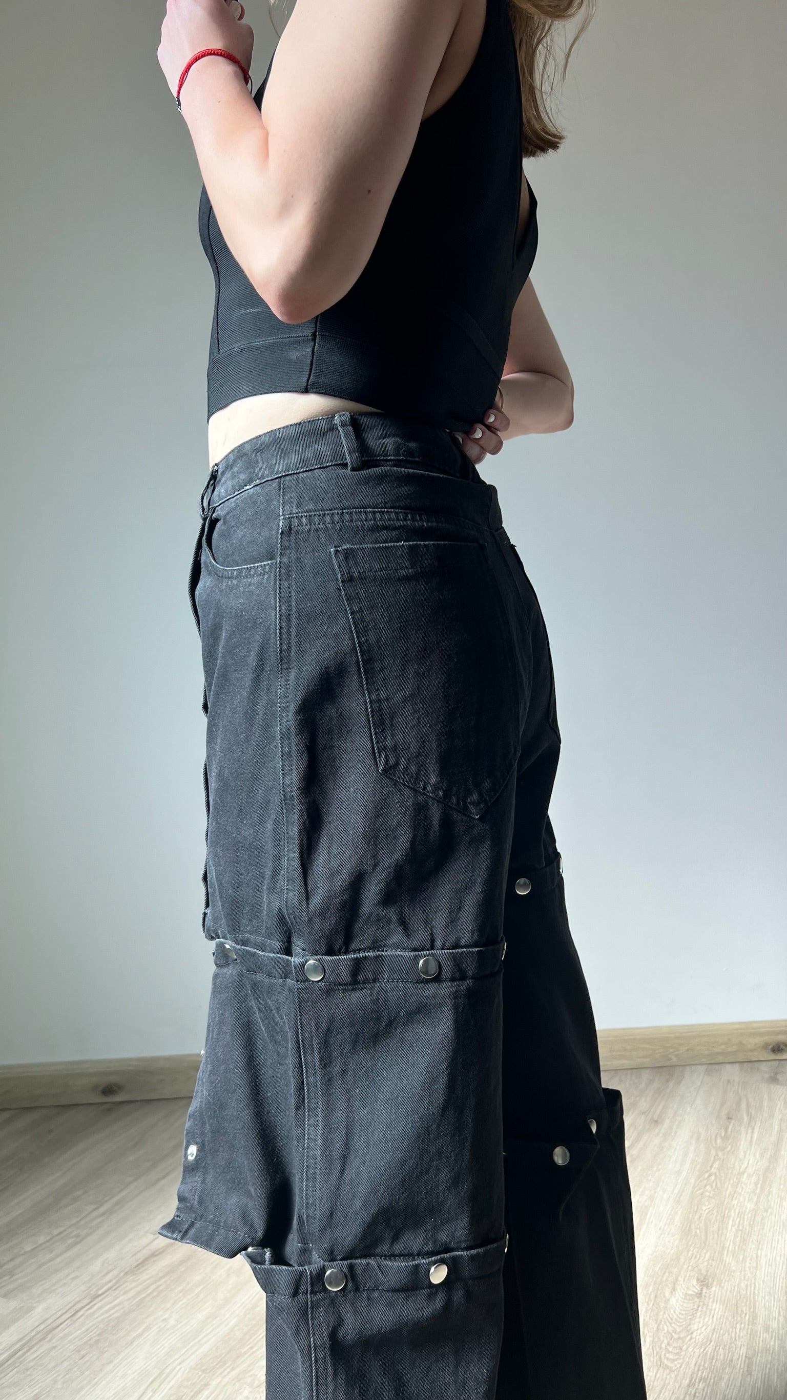 Janelle buttoned straight-leg jeans