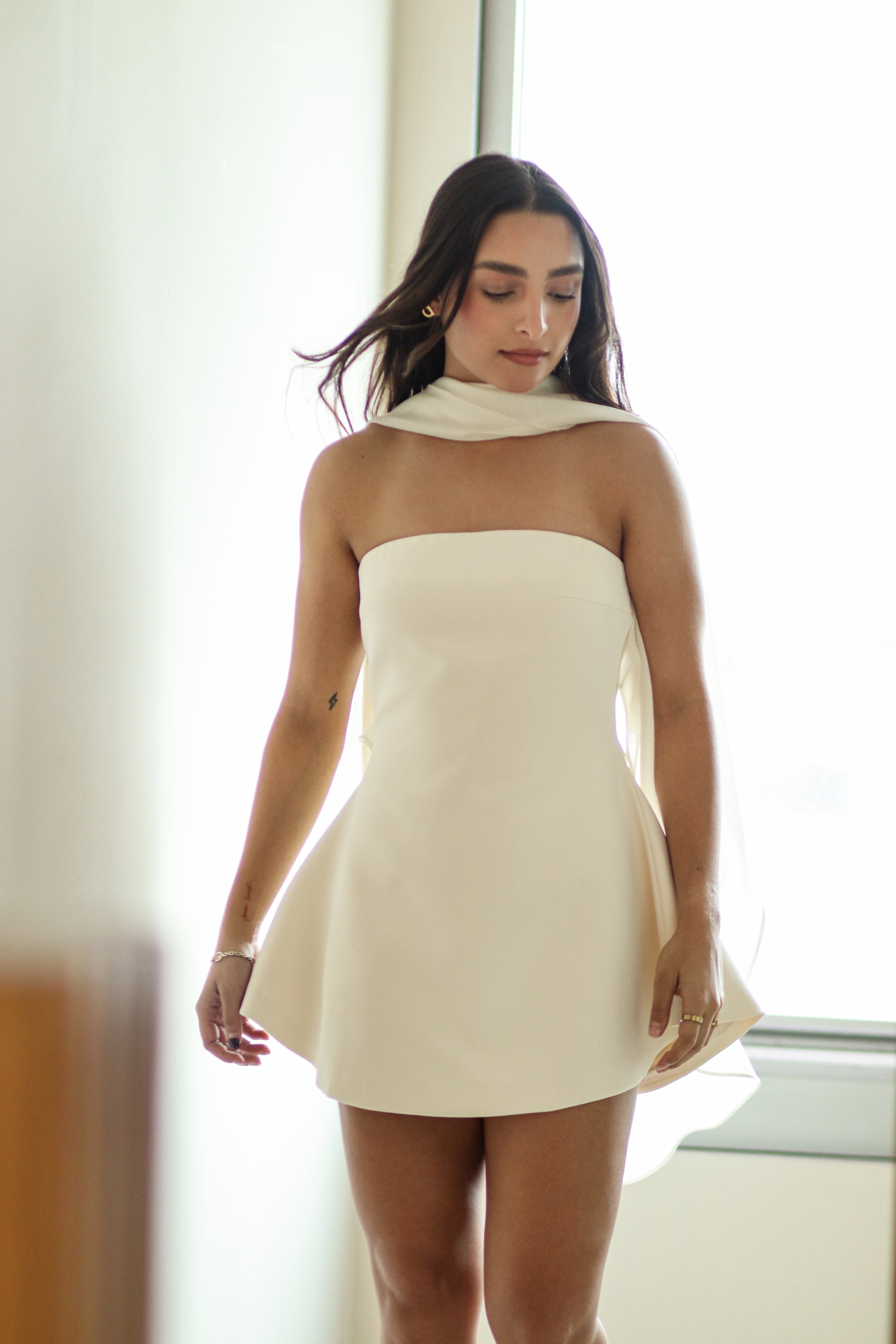 Danaé ribbon-design flared mini dress