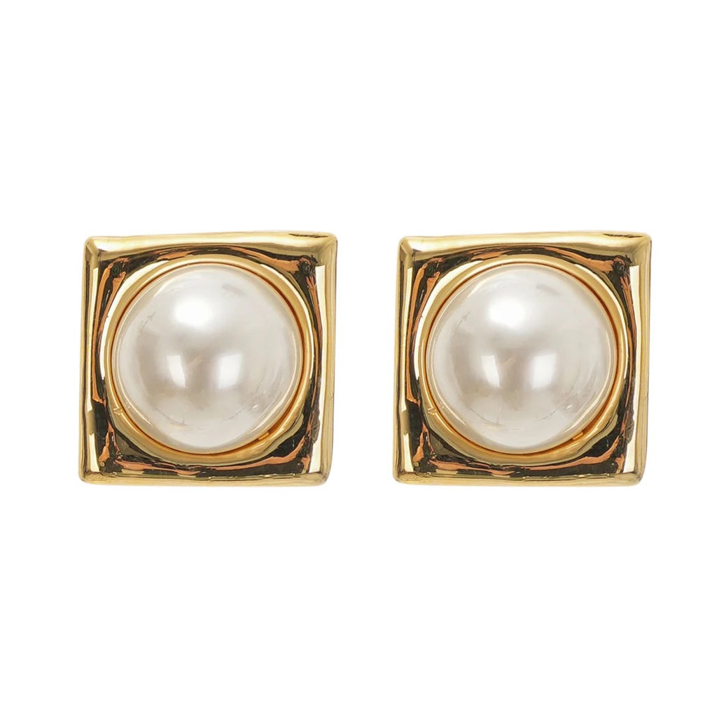 Juana Aretes cuadrados con perla