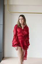 Eugénie fully-pleated ruffled mini dress