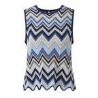 Irina Blue Zigzag Knit Matching Set