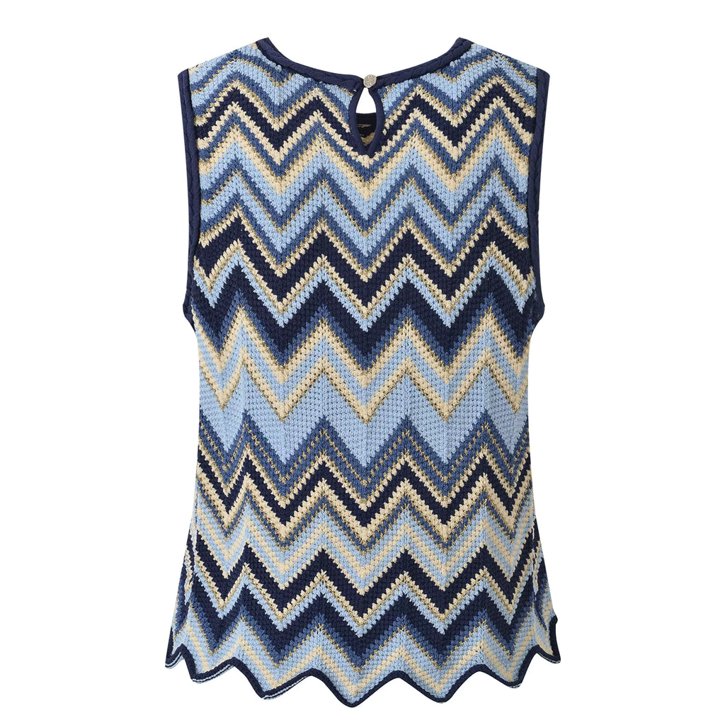 Irina Blue Zigzag Knit Matching Set