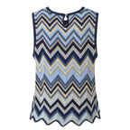 Irina Blue Zigzag Knit Matching Set