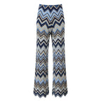 Irina Blue Zigzag Knit Matching Set