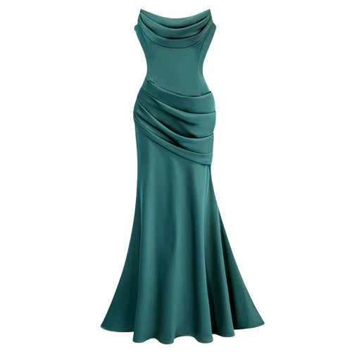 Marilou Vestido Largo Vino Satinado