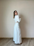 Maeva Pantalones Blancos Pata Ancha