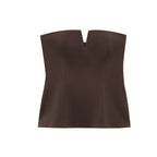 COFFEE STRAPLESS TOP