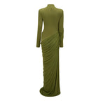 Arlette Green Ruched Party Dress