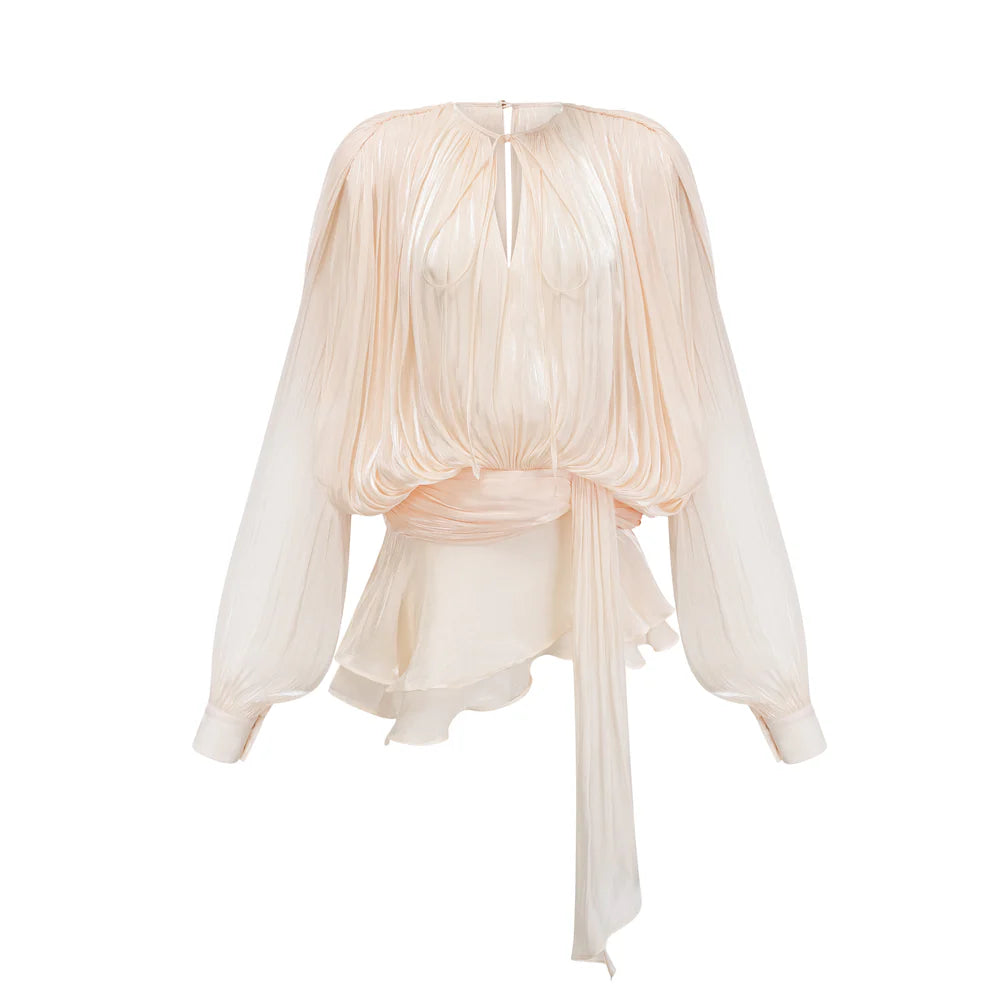 Eugénie fully-pleated ruffled mini dress