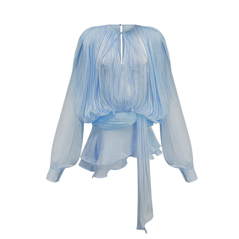 Eugénie fully-pleated ruffled mini dress