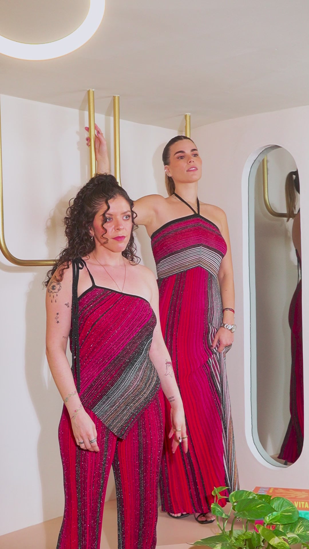 Ulysse Set metálico Halter Top + Pantalón