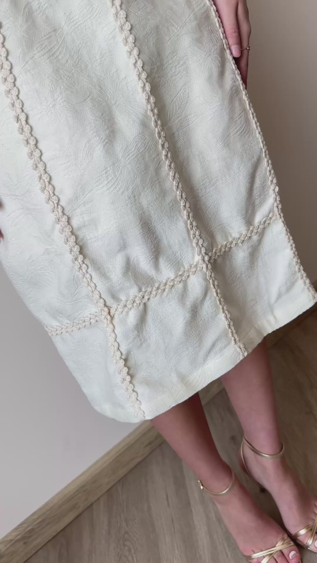 Diane floral embroidered openwork midi dress