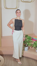 Sandrine blue denim semi-sheer bodysuit